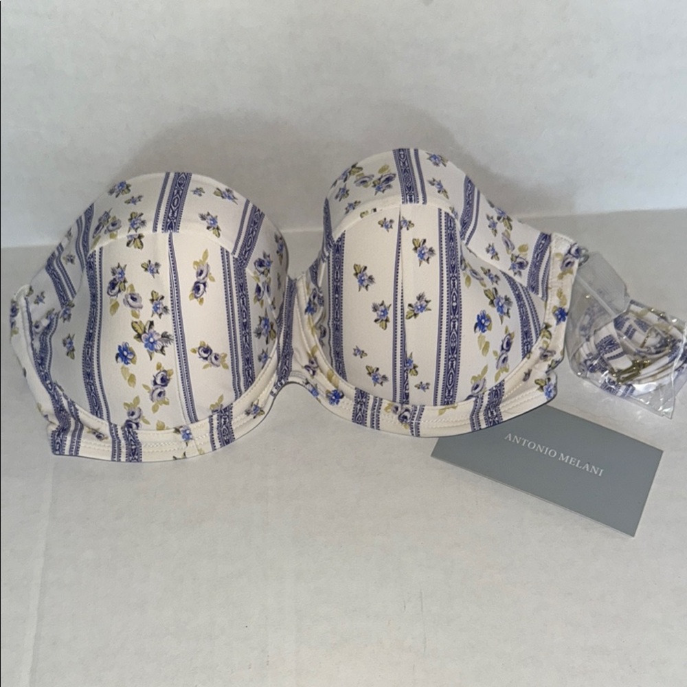 Antonio Melani Floral Striped Bikini Top